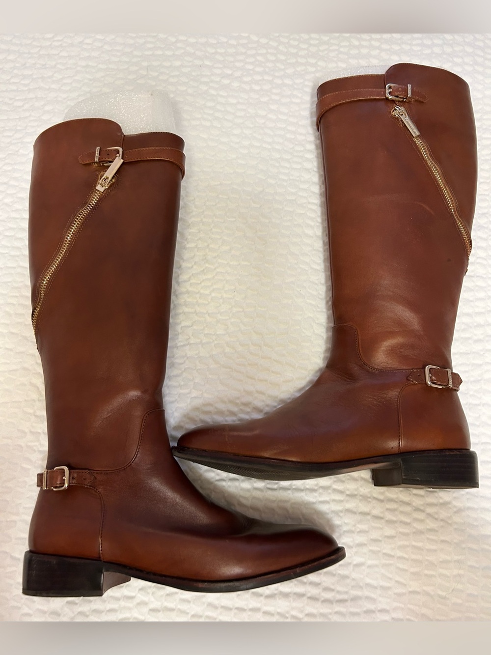 Women's Gianni Bini  Tall Boots in Brown - Classic fold Zip Detail